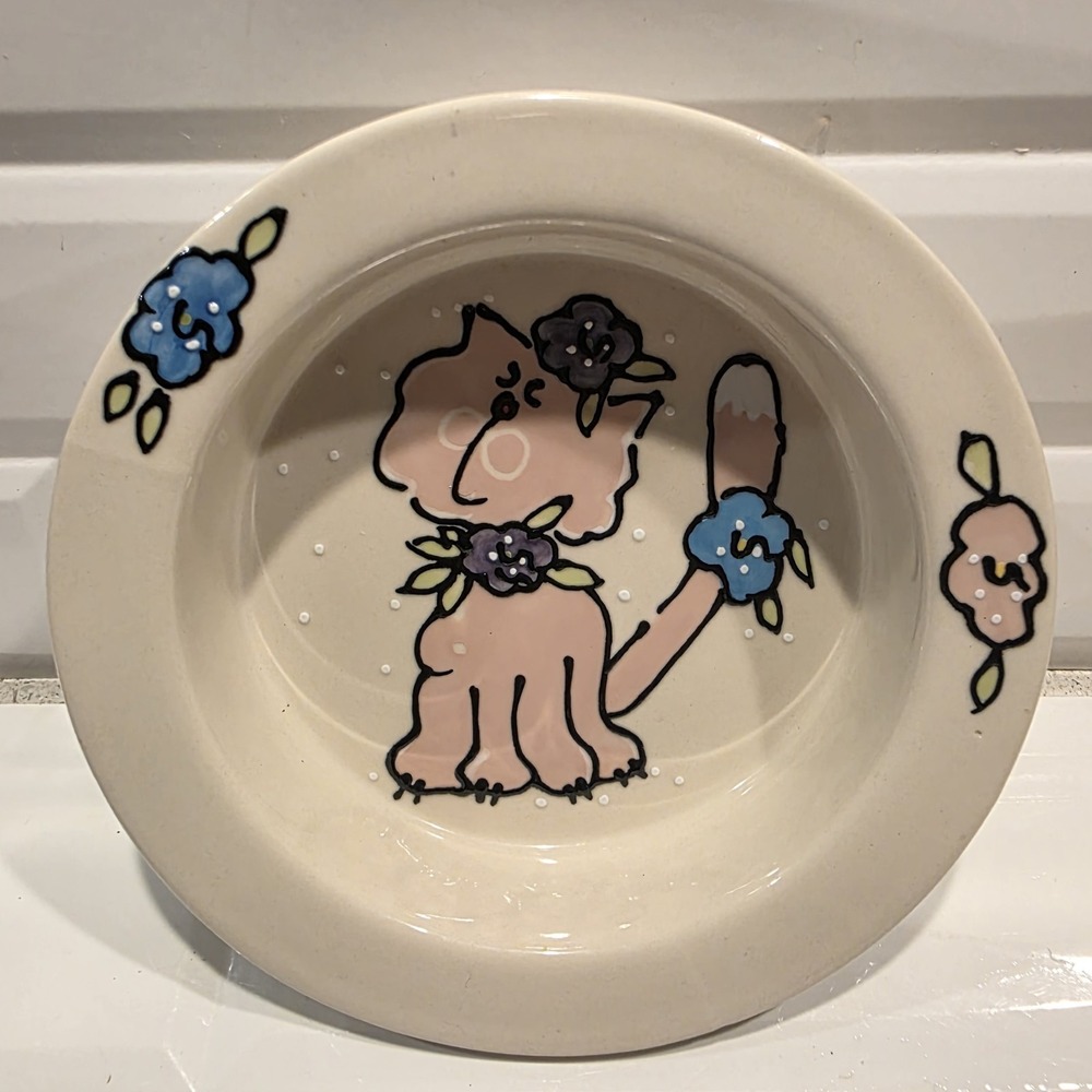 Pink & White Cat ceramic bowls licenced Rosenthal Represents 2002 Debby Carman - Picture 4 of 10